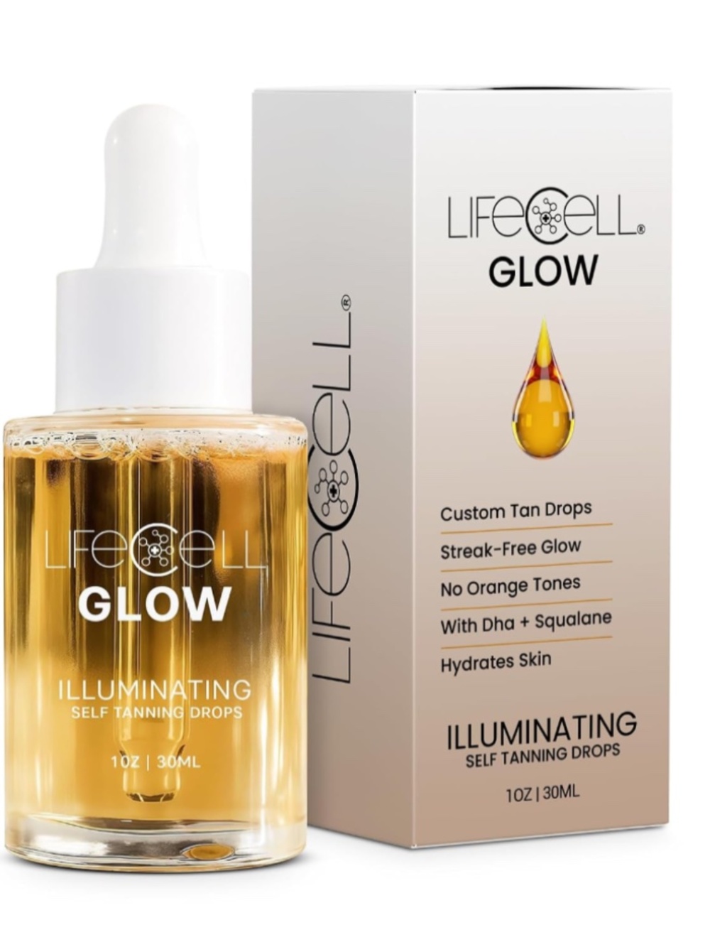 LifeCell Glow Self-Tanning Drops for Face & Body